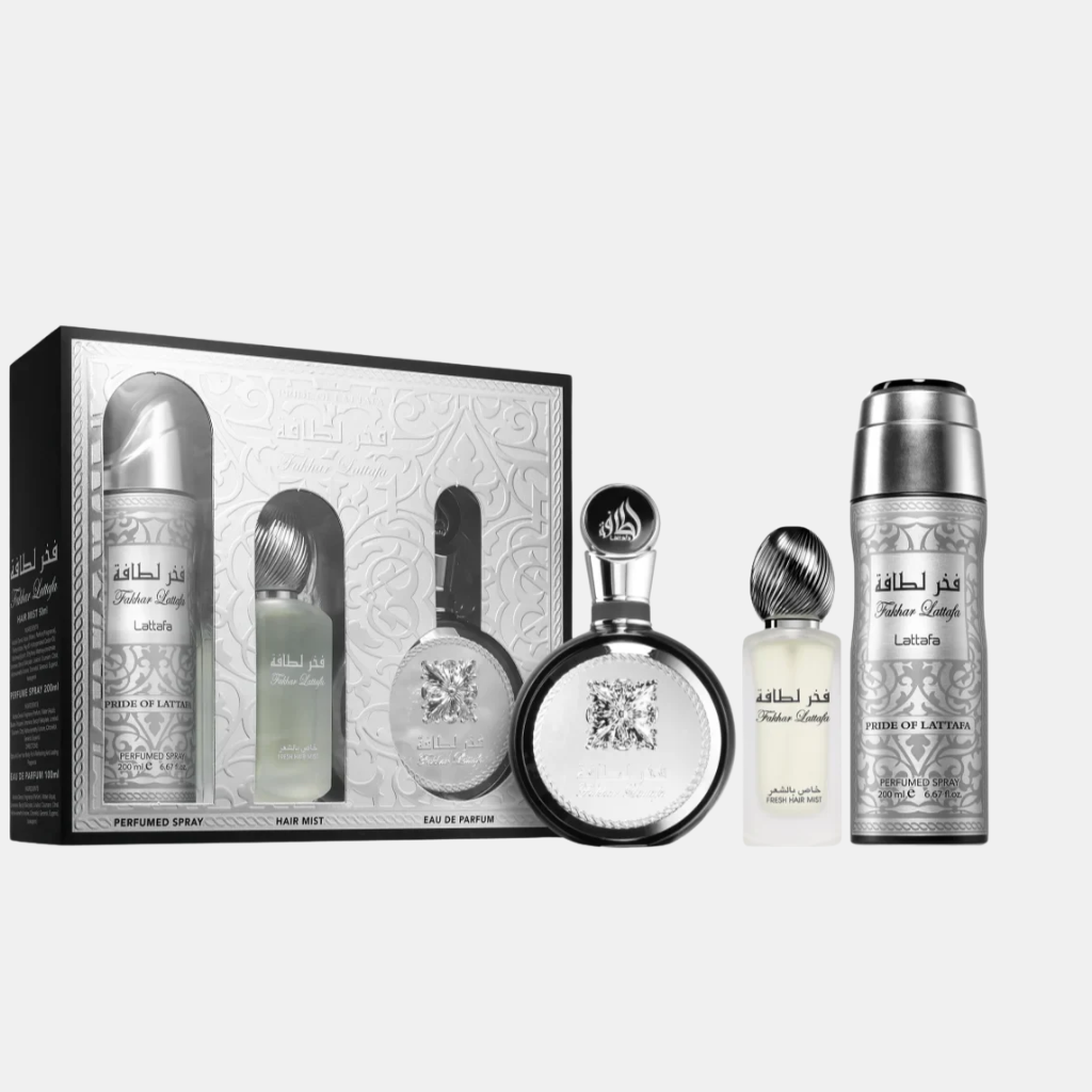 Set Lattafa Fakhar Men Perfume + Body Mist + Hair Mist